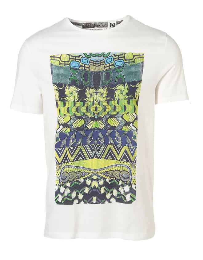 White Pattern Clash T-Shirt
