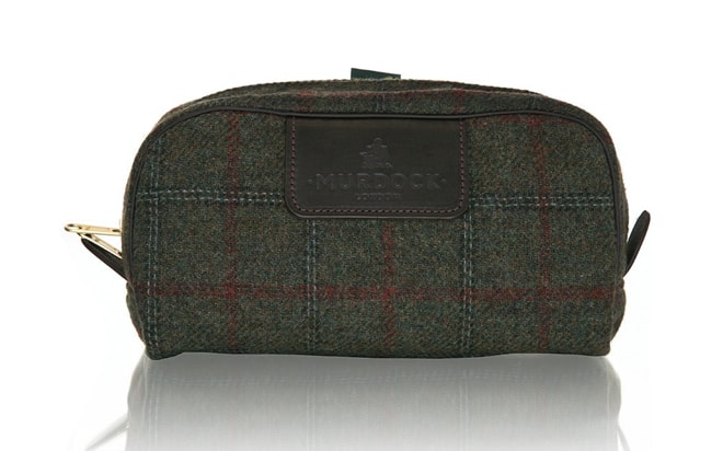 Murdock Green Check Wash Bag