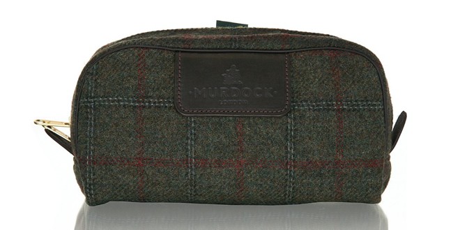 Murdock Green Check Wash Bag