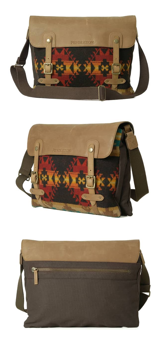 Pendleton Messenger Bag Brown & Red Yuma