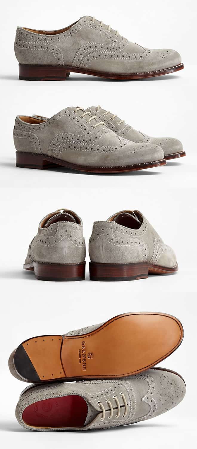 Grenson Grey Suede William Brogues