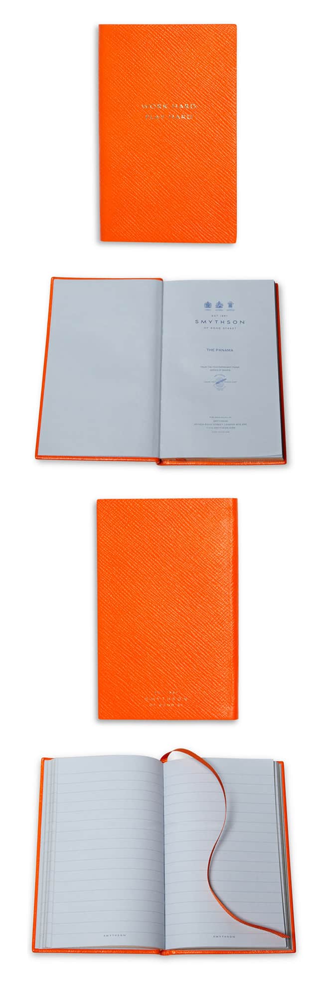 Smythson 'Work Hard, Play Hard' Leather Notebook