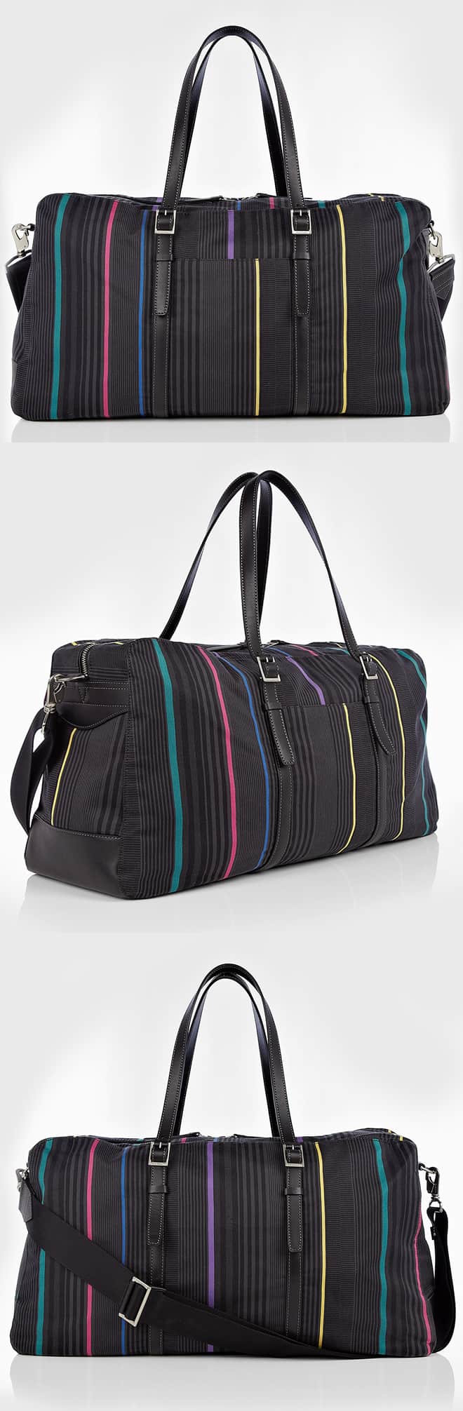 Paul Smith Accessories Black Boating Stripe Malloroy Overnight Bag