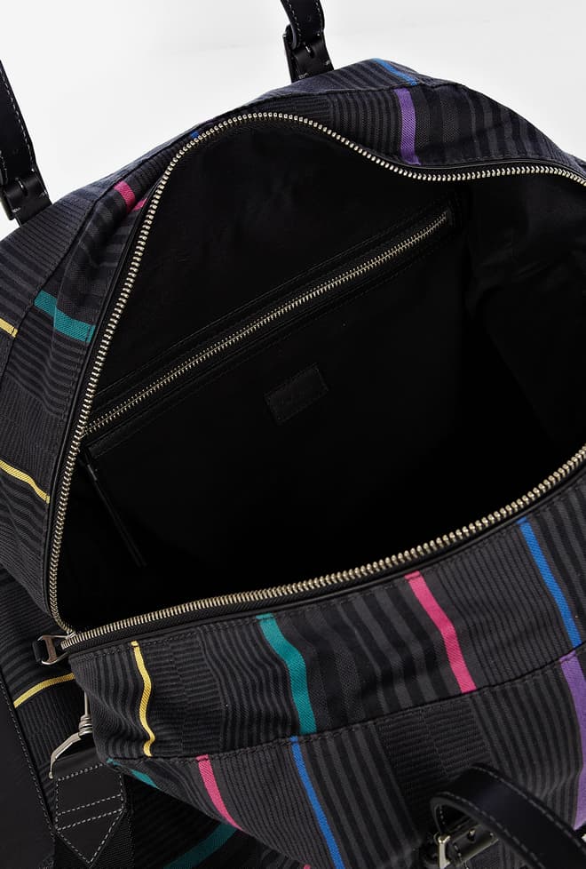 Paul Smith Accessories Black Boating Stripe Malloroy Overnight Bag