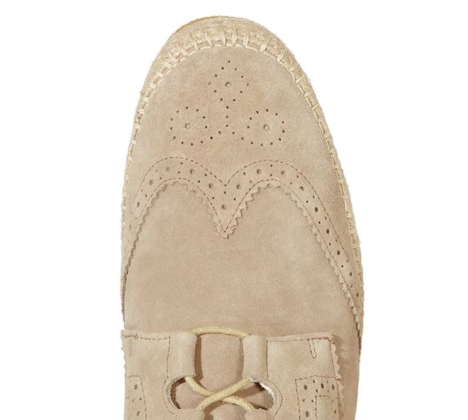 Stamco Suede Brogue Espadrille Stone