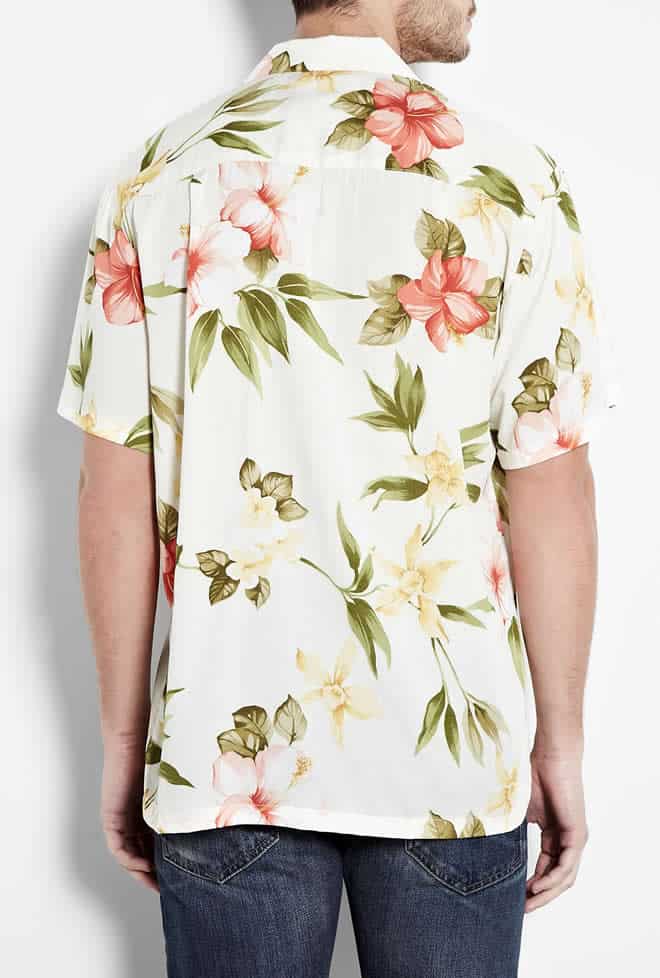 Paradise Found - Cream Hibiscus Summer Print Hawaiian Shirt