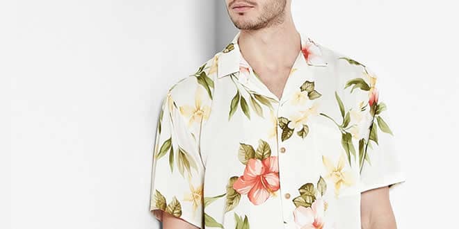 Paradise Found Cream Hibiscus Summer Print Hawaiian Shirt