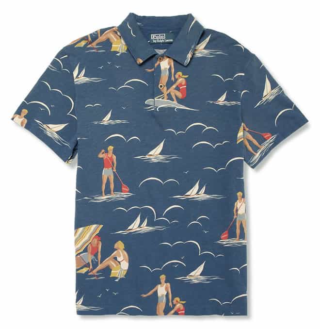 Polo Ralph Lauren Surf-Print Cotton-Jersey Polo Shirt