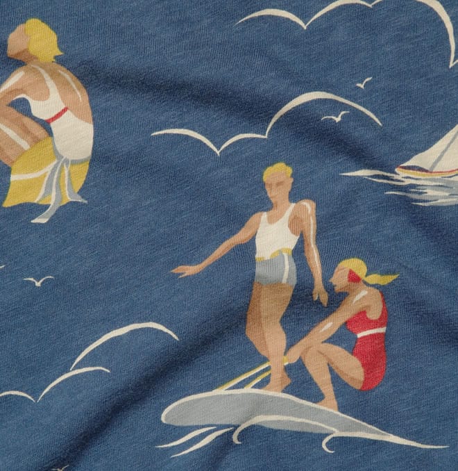 Polo Ralph Lauren Surf-Print Cotton-Jersey Polo Shirt