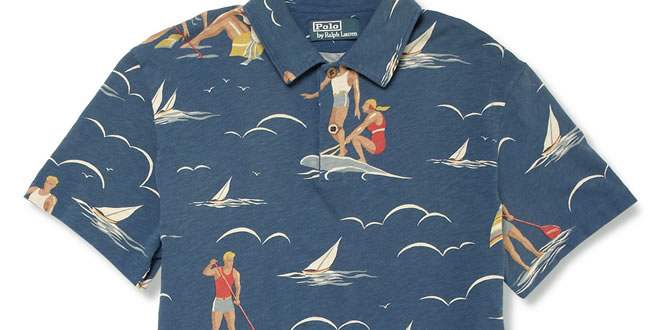 Polo Ralph Lauren Surf-Print Cotton-Jersey Polo Shirt