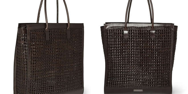 Burberry Prorsum Woven Leather Tote