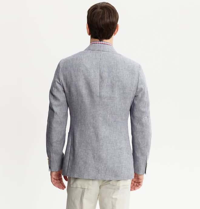 Banana Republic Tailored Fit Linen Microcheck Blazer
