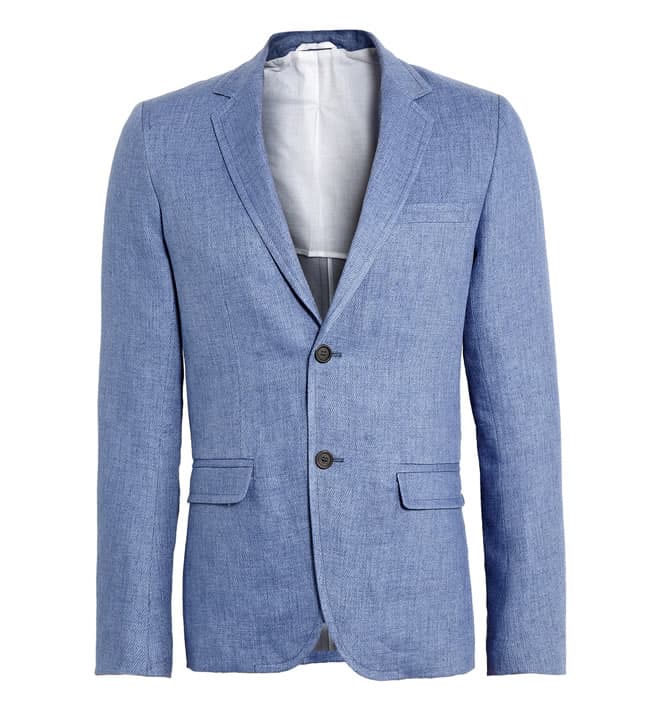 Nicole Farhi Airforce Blue Treated Linen Twill Blazer