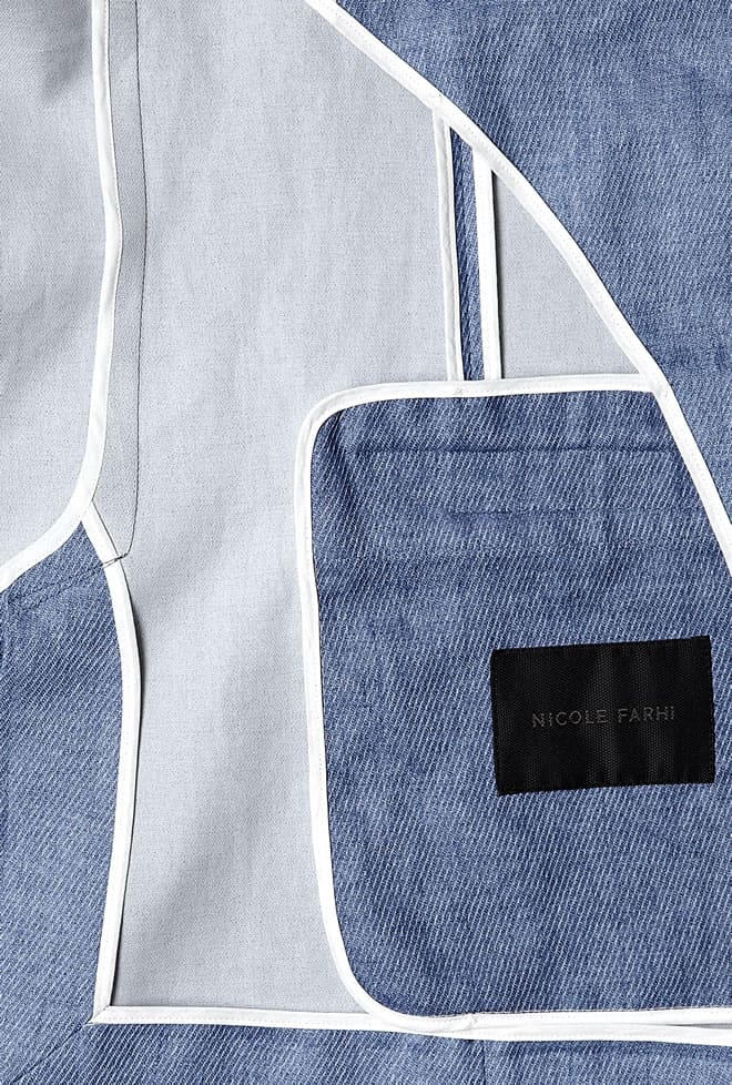 Nicole Farhi Airforce Blue Treated Linen Twill Blazer