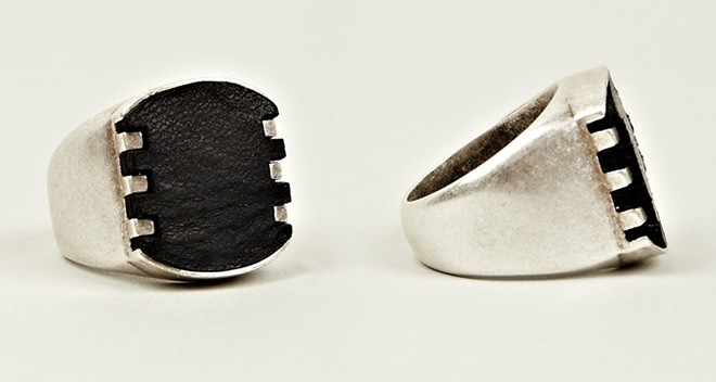 Maison Martin Margiela 11 Men’s Brass and Leather Signet Ring