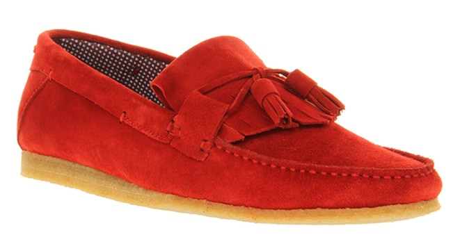 Poste Mc dougal kiltie tassle red suede