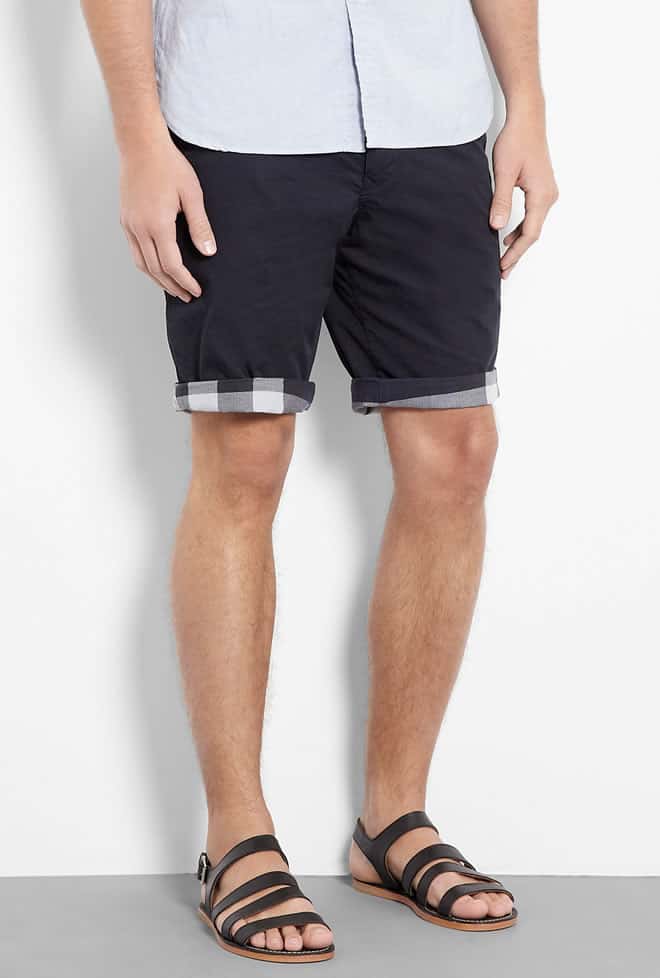 Burberry Brit Navy Check Lined Cotton Shorts