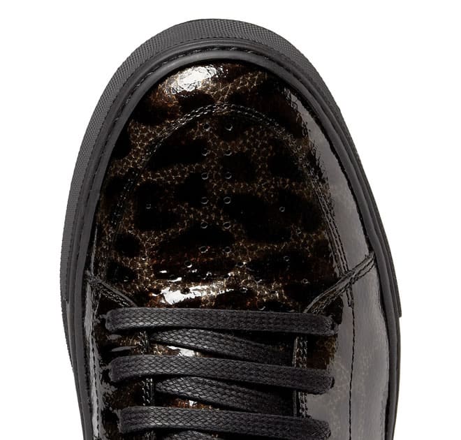 Yves Saint Laurent Leopard-Print Patent-Leather High Top Sneakers