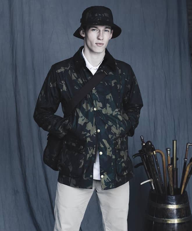 Barbour Bourne Camo Waxed Jacket