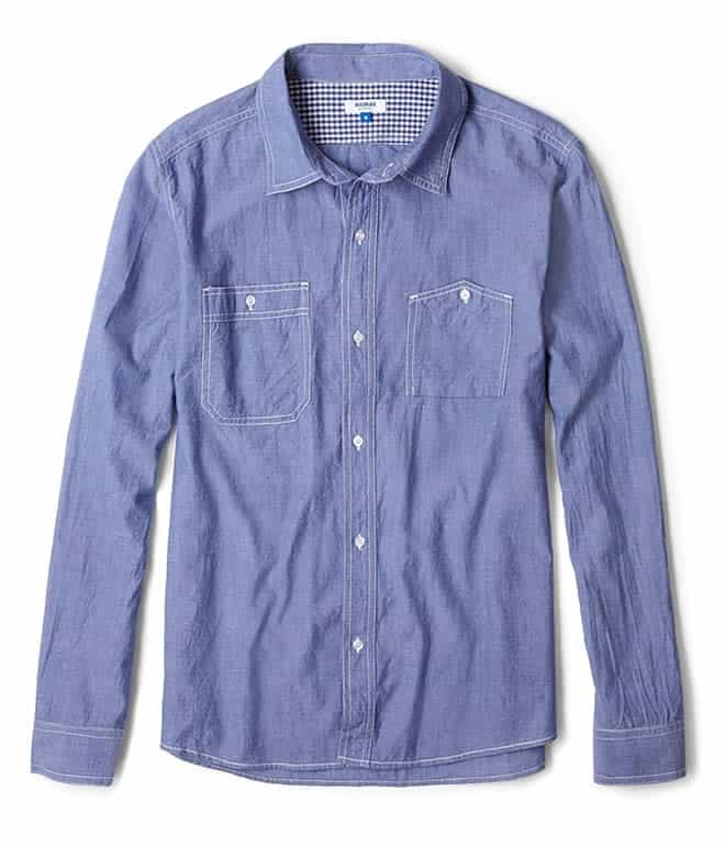 A.P.C. Madras Blue Lightweight Chambray Work Shirt