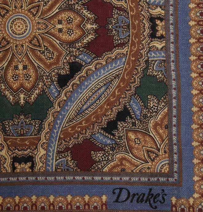 Drake's Printed Wool and Silk-Blend Pocket Squares
