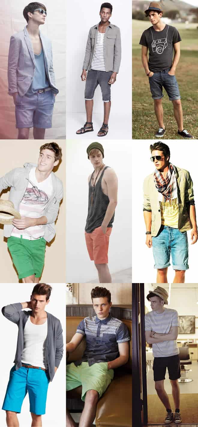 Men's Block Colour and Denim Shorts Lookbook