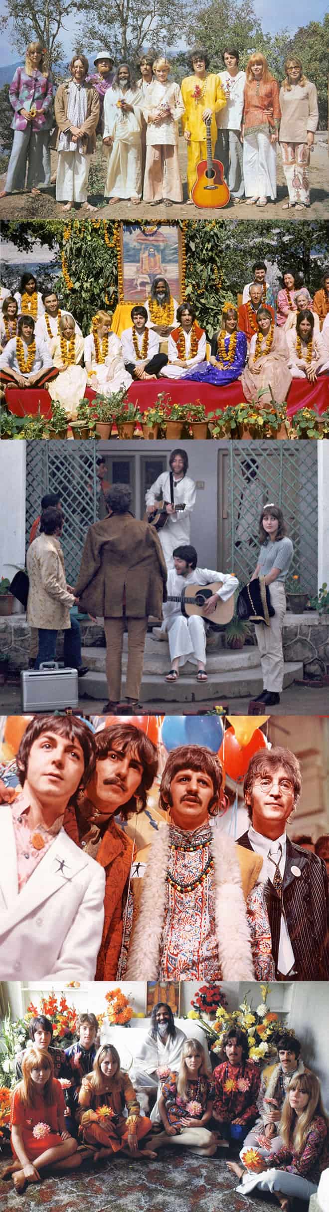 Images of The Beatles in India