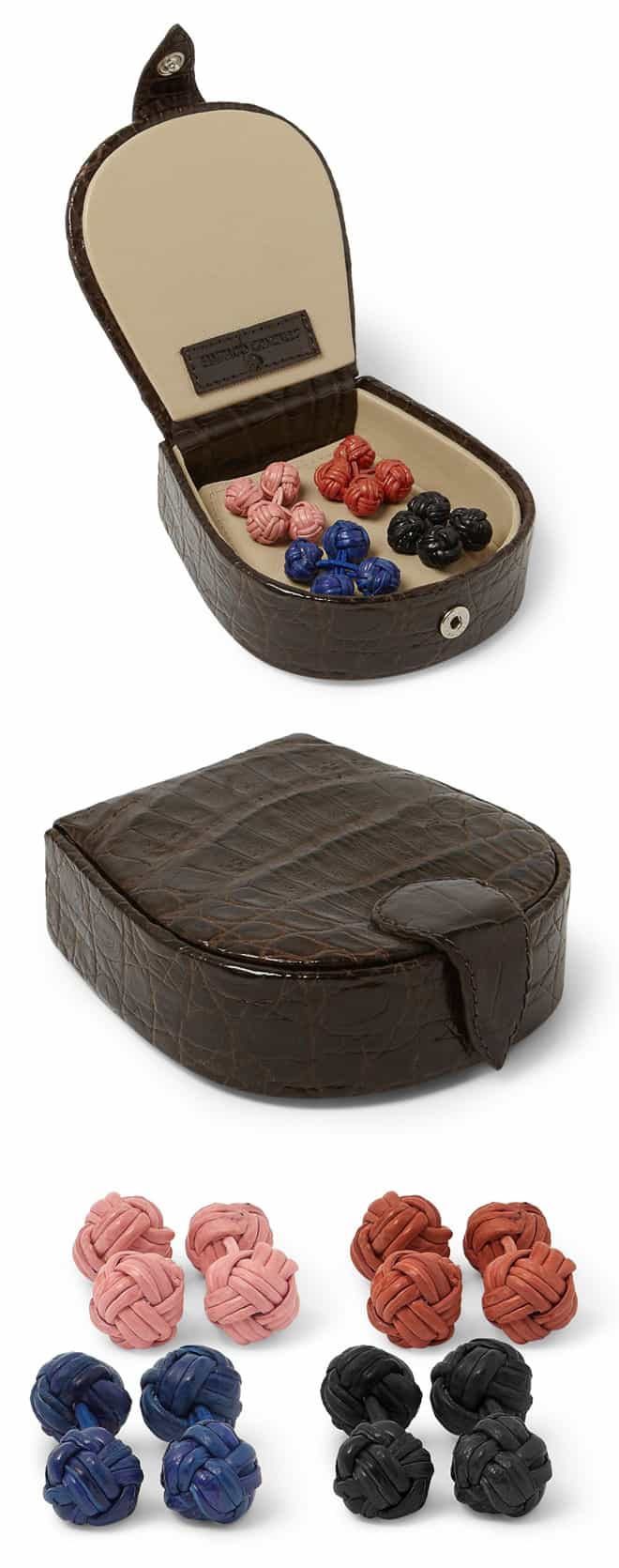 Santiago Gonzalez Crocodile Cufflink Set And Box