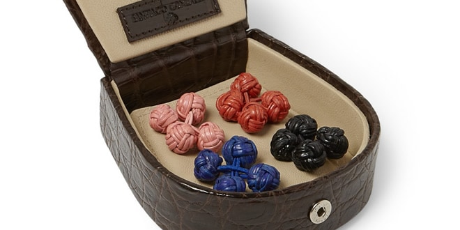 Santiago Gonzalez Crocodile Cufflink Set And Box