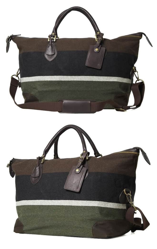 Barbour Striped Wool Explorer Bag