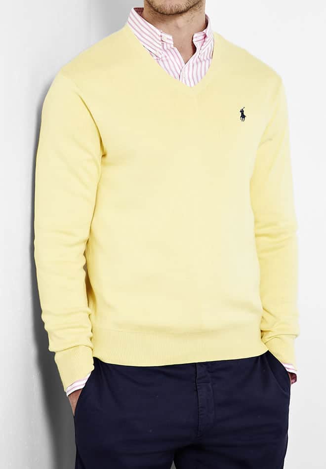 Polo Ralph Lauren Yellow Pima Cotton V Knit