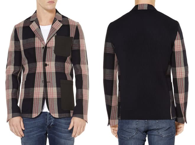 Marni Plaid Ribbed Cotton-Blend and Twill Blazer