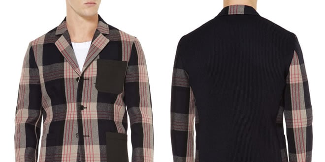 Marni Plaid Ribbed Cotton-Blend and Twill Blazer
