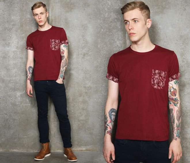 Worland Burgundy Paisley Tee