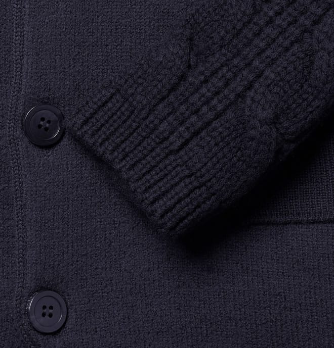 Wooyoungmi Contrast-Knit Wool Cardigan