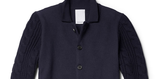 Wooyoungmi Contrast-Knit Wool Cardigan