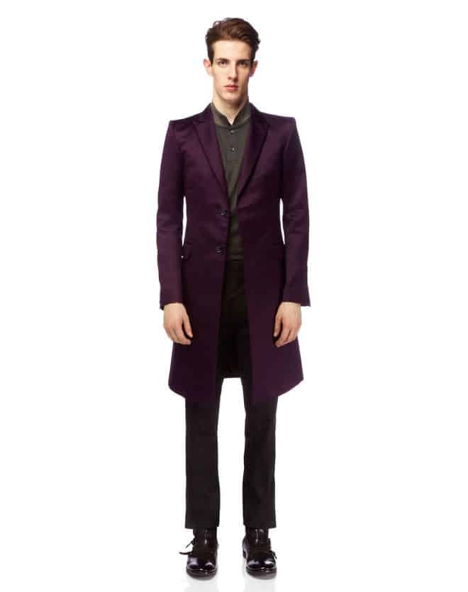 Alexander McQueen Aubergine Satin Long Jacket