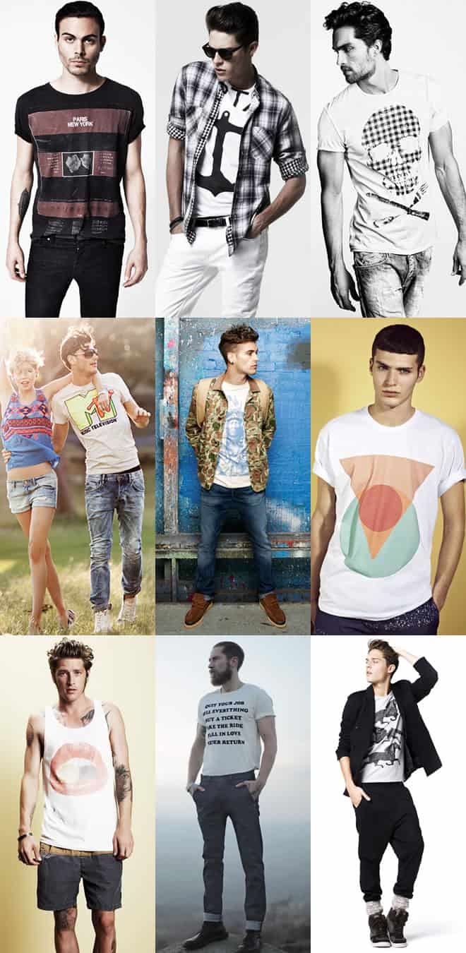 Men's Graphic Print Statement T-Shirt Lookbook