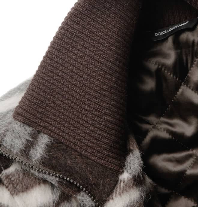 Dolce & Gabbana Plaid Wool-Blend Bomber Jacket