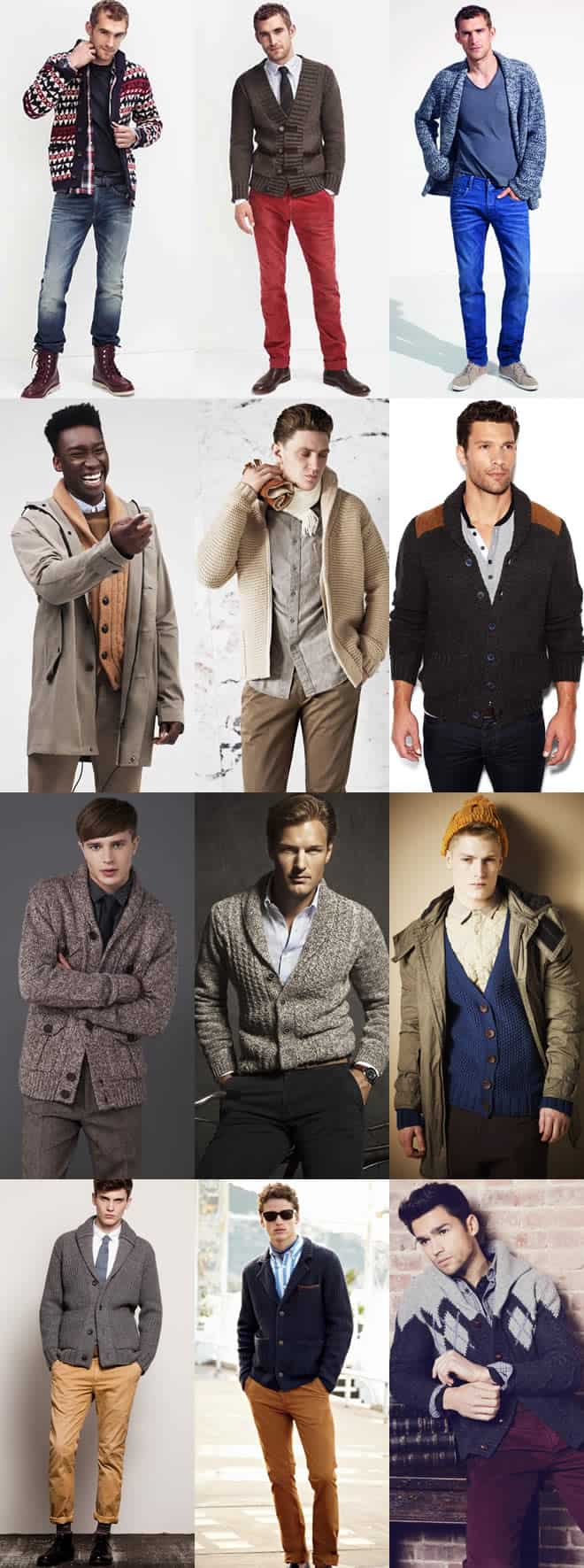 Men's Heavy Knit Cardigans Lookbook