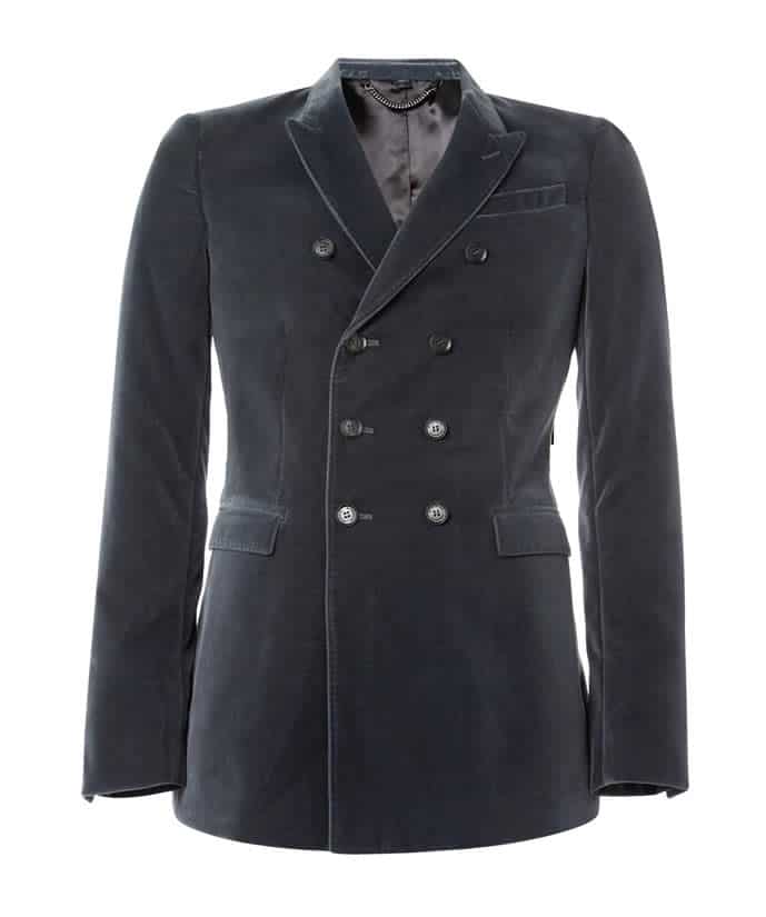 Burberry Prorsum Double-Breasted Velvet Blazer