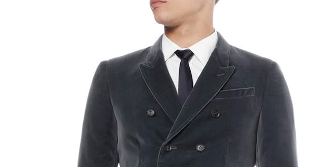 Burberry Prorsum Double-Breasted Velvet Blazer