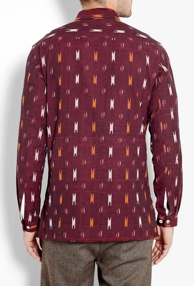 Universal Works Claret Ikat Cotton Shirt