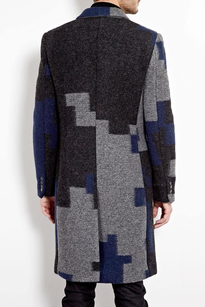 3.1 Phillip Lim Navy Digital Block Db Overcoat