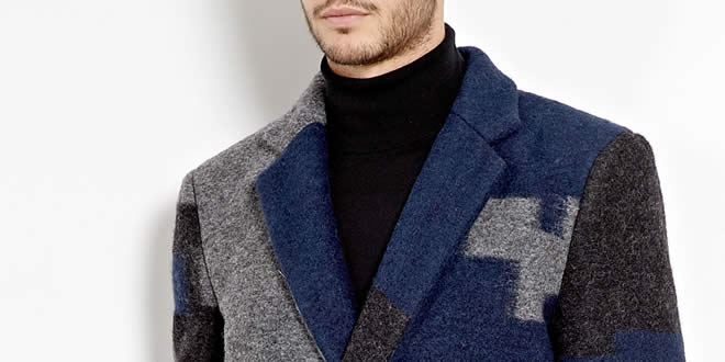 3.1 Phillip Lim Navy Digital Block Db Overcoat