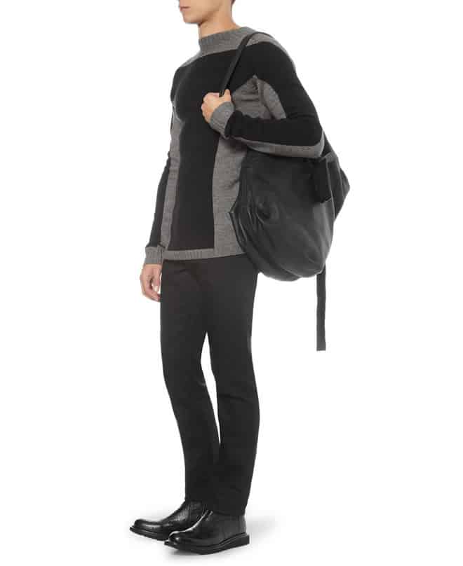 Rick Owens Washed-Leather Messenger Bag