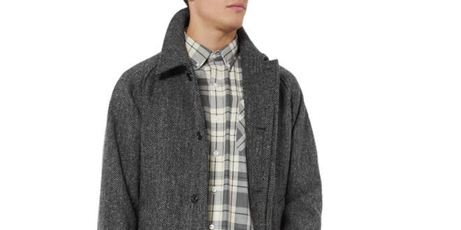 Beams Plus Harris Herringbone Wool-Tweed Coat
