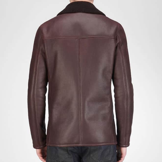 Bottega Veneta - Dark Maroon Felted Shearling Caban