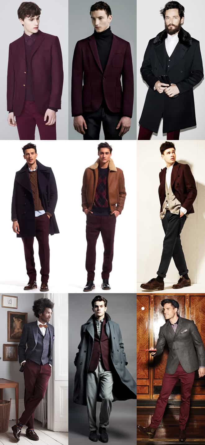 Men's Burgundy Suit Separates Lookbook
