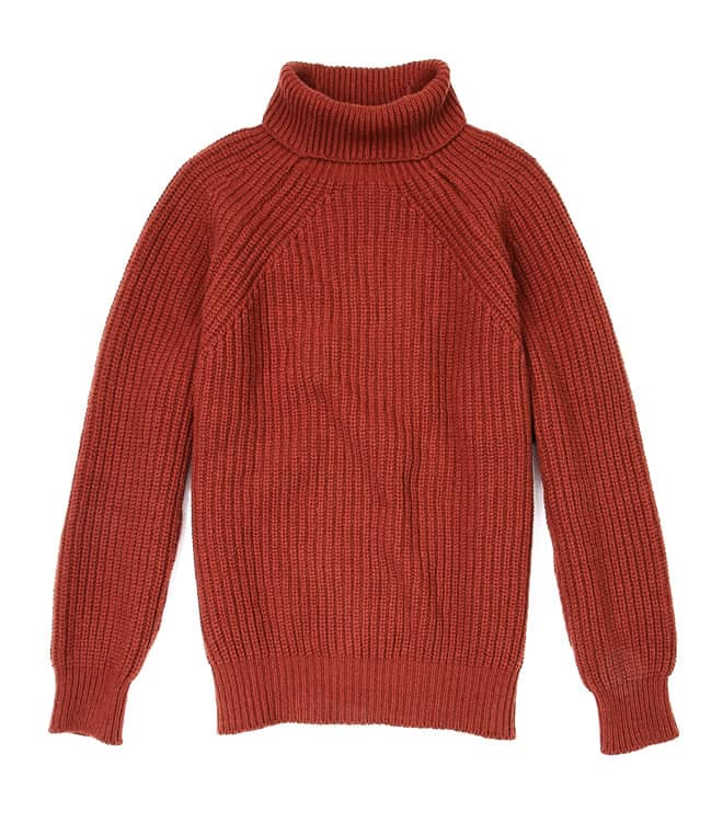Inis Meain Burnt Orange Boatbuilder's Rollneck Knit